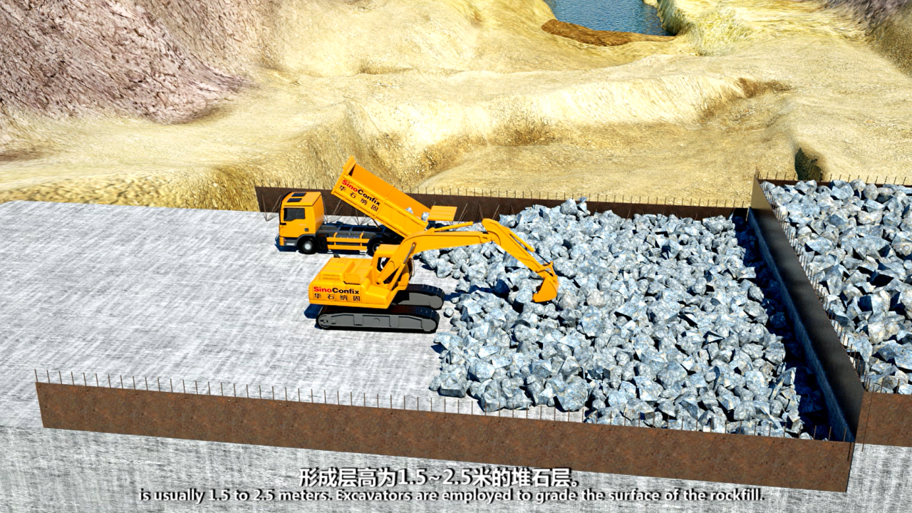 堆石混凝土坝施工动画案例